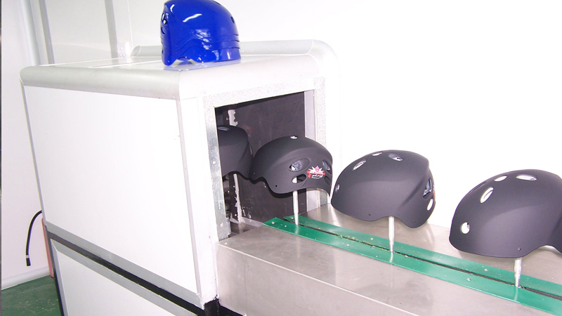 Helmet automatic painting line