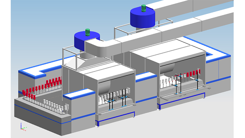環保型無氣靜電旋杯玻璃瓶噴涂線